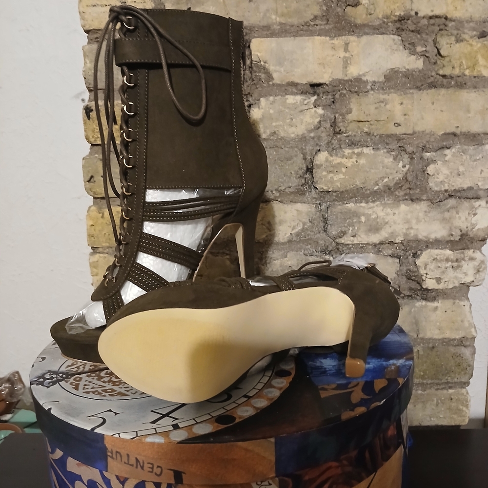 Brown Heeled Boots with Sturdy Construction and Comfort